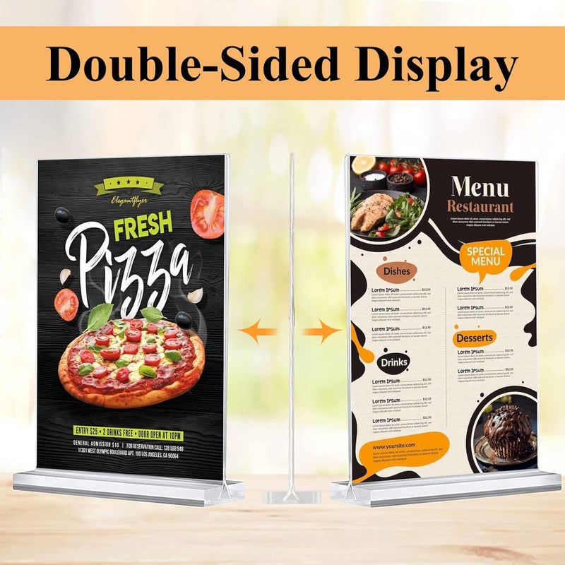 Arrobust 8.5x11 Acrylic Sign Holder 3 Pack Vertical Clear Table Menu Signs Holder, - Image 3